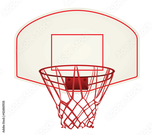 Red basketball basket. vector illustration