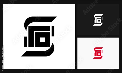 letter s square concept design logo