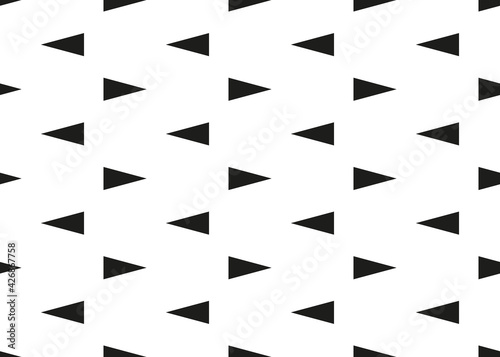 Black triangles on a white background. Seamless texture.