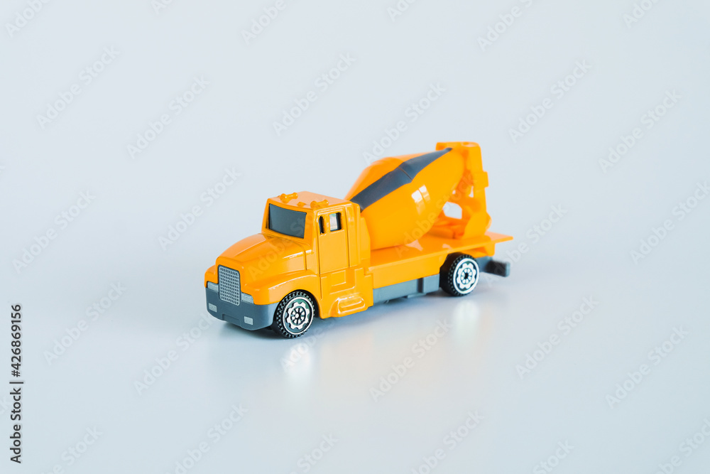 Construction vehicles and heavy machinery.Industrial vehicles yellow mixer truck. Construction vehicles and heavy machinery.Industrial vehicles yellow mixer truck.