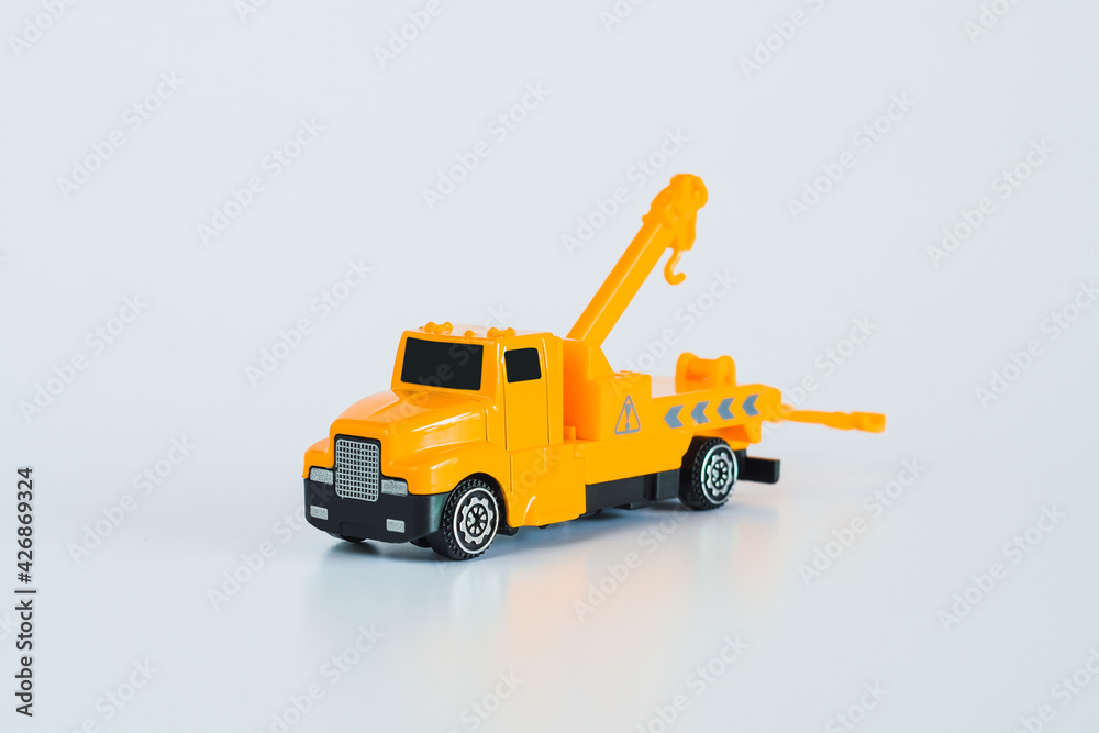 Construction vehicles and heavy machinery.Industrial vehicles yellow crane truck.