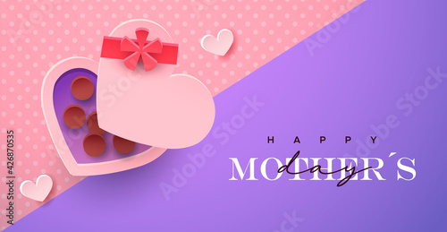 Mother Day paper cut sweet chocolate gift card