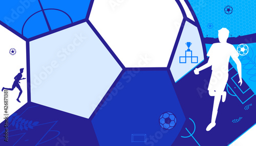 Vector illustration of soccer player in action. Sport concept