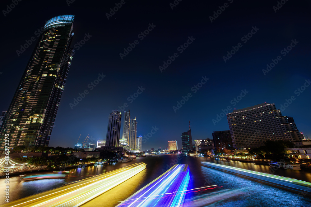 Long exposure shutter speed of boat moving in river Long exposure shutter speed of boat moving in river