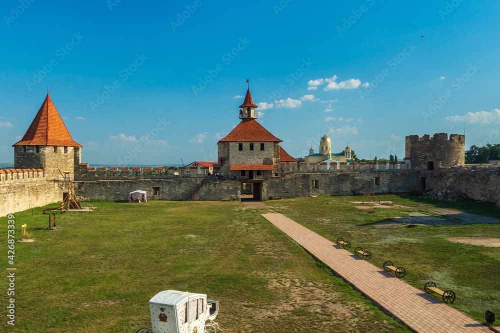 The courtyard of the Bendery fortress in Bender, Transnistria (Moldova)
