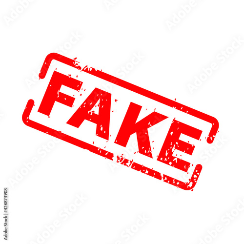 FAKE red stamp text. Eps 10 vector illustration.