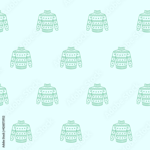 Wrapping paper - Seamless pattern of winter christmas sweater for vector graphic design