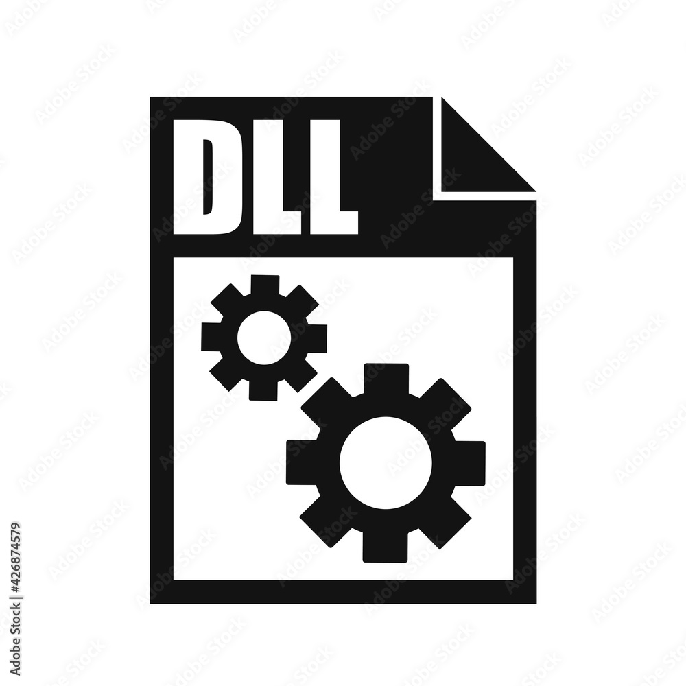 DLL File Vector Icon, Flat Design Style DLL File Vector Icon, Flat Design Style