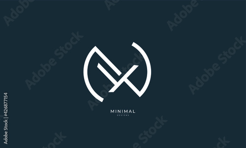 Alphabet letter icon logo NY or YN