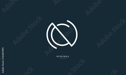 Alphabet letter icon logo NC