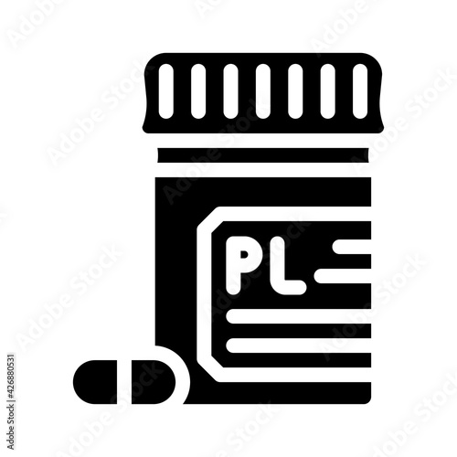 placebo pills glyph icon vector. placebo pills sign. isolated contour symbol black illustration