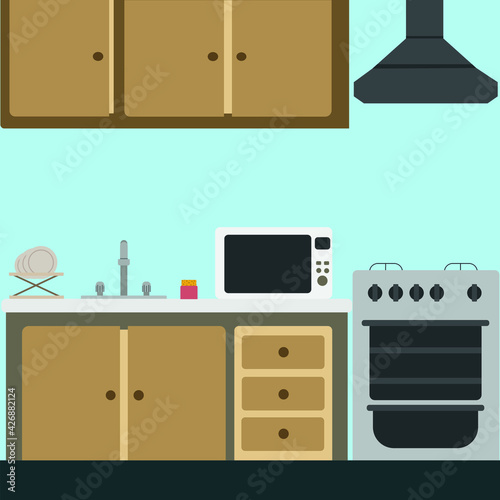 Cocina de diseño flat