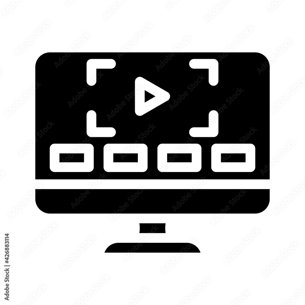 video lessons glyph icon vector. video lessons sign. isolated contour symbol black illustration video lessons glyph icon vector. video lessons sign. isolated contour symbol black illustration