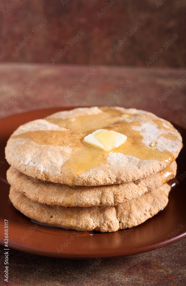  flatbreads with honey and butter