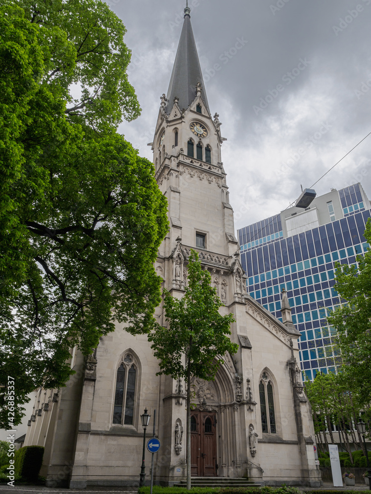 The parish church of Holy Peter und Paul on the Werderstrasse in Zurich, Switzerland