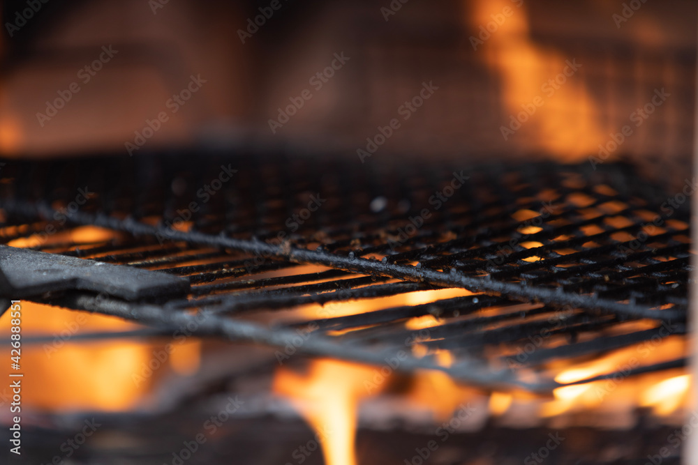 close up of a grill