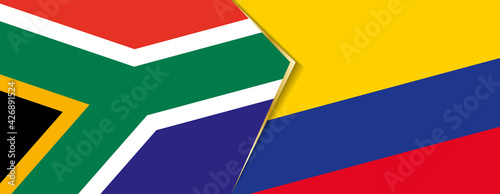 South Africa and Colombia flags  two vector flags.