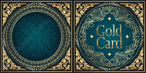 Gold card - ornate decorative vintage design template