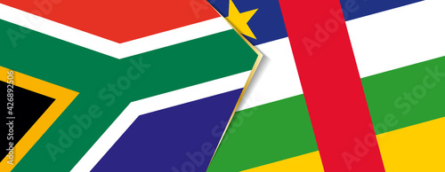 South Africa and Central African Republic flags, two vector flags.