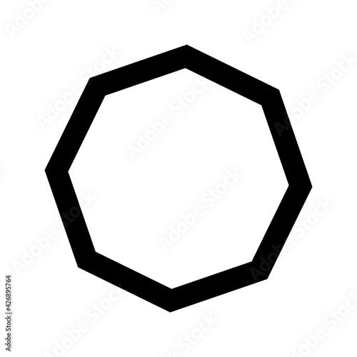 octagon shapes with outlines and fill colors, fields for logos or symbols, math teaching pictures.
