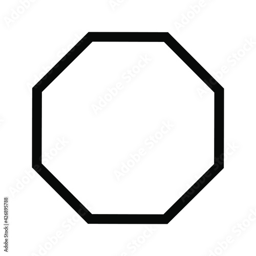 octagon shapes with outlines and fill colors, fields for logos or symbols, math teaching pictures.