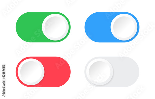 Obraz na plátně On and Off toggle switch buttons vector