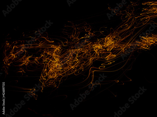 Abstract light trails on dark background