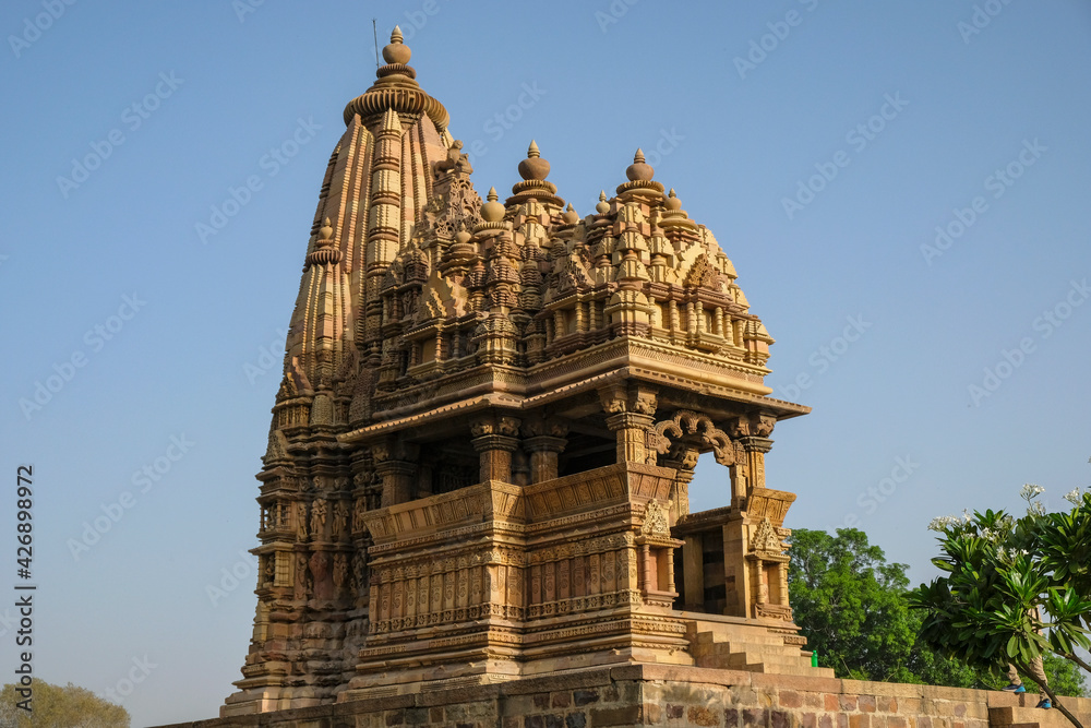 The Javari Temple in Khajuraho, Madhya Pradesh, India. Forms part of the Khajuraho Group of Monuments, a UNESCO World Heritage Site.