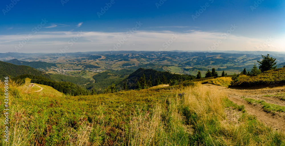 Mountainous expanses of the Carpathians. Panorama
