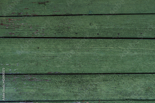 Wallpaper Mural Old green painted planked wood Torontodigital.ca