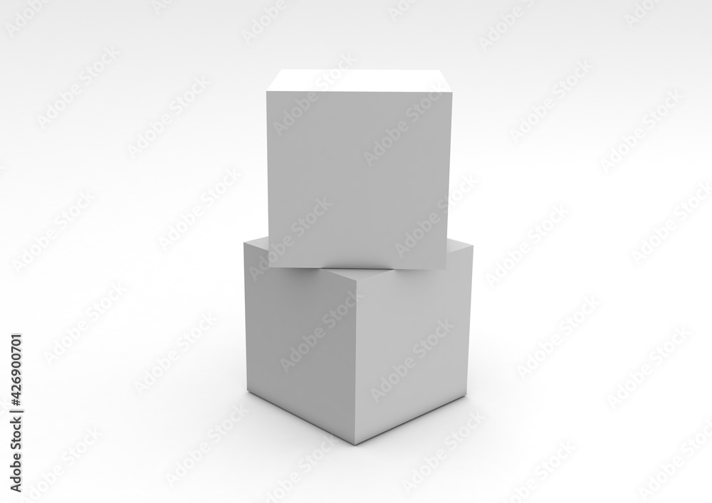 3D illustration of a blank Cubes Display or Totem for action at the point  of sale Illustration Stock | Adobe Stock