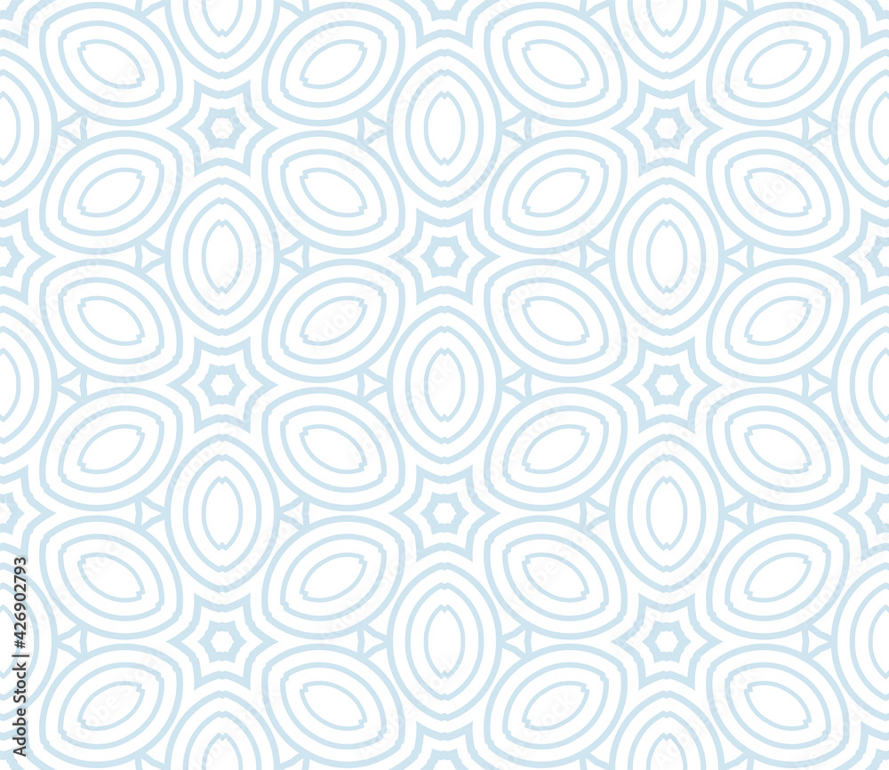 Abstract fantasy striped halftone ,thin line round shapes geometric seamless pattern. Creative mosaic, tile background.