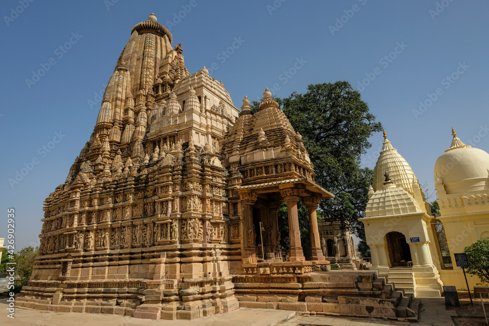 The Parsvanath Temple in Khajuraho, Madhya Pradesh, India. Forms part of the Khajuraho Group of Monuments, a UNESCO World Heritage Site.