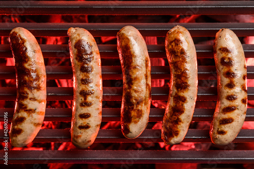 Five grilled sausages cooki...
