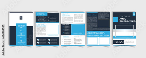 Corporate Annual Report with a cover. Brochure, Folder, Presentation, Leaflet. A4 format, collection of modern design poster flyer brochure cover layout template with triangle graphic elements