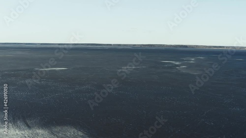 top view of frozen ocean