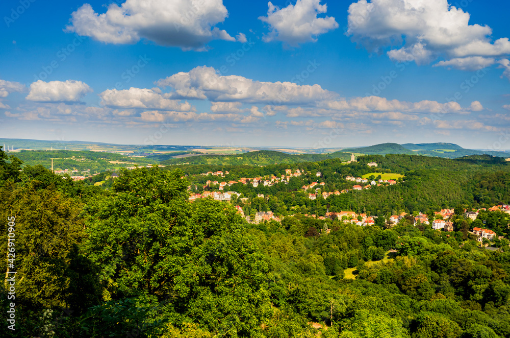 Blick von der Wartburg auf Eisenach, Thüringen, Deutschland