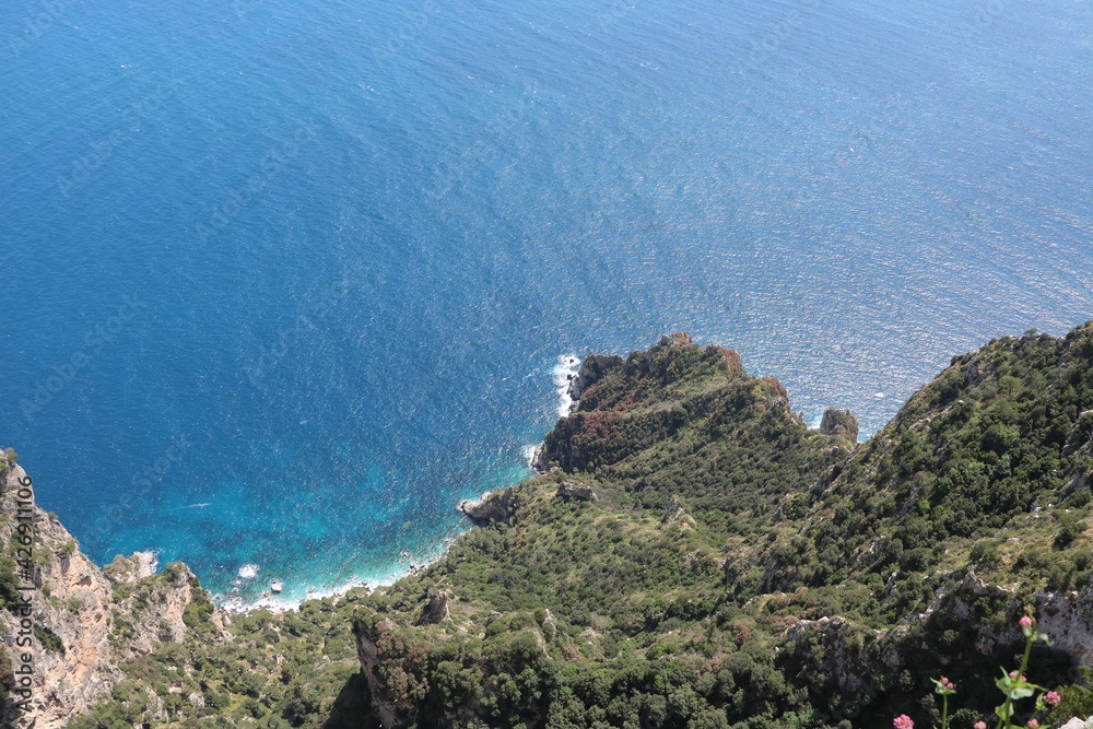 Landscape around mountain Monte Solaro of Capri island, Italy
