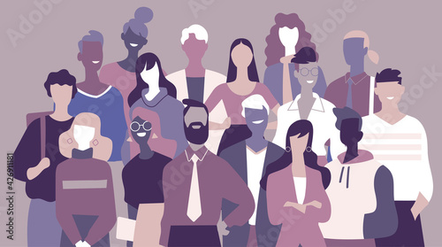 Squadra di giovani professionisti di successo fatta di uomini e donne