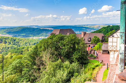 Ausblick von der Wartburg über das Burghotel, Eisenach, Thüringen, Deutschland photo