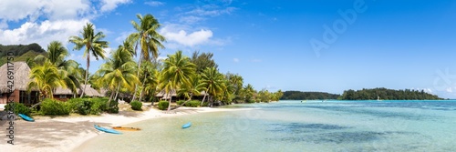 Tropical beach panorama in the South Seas