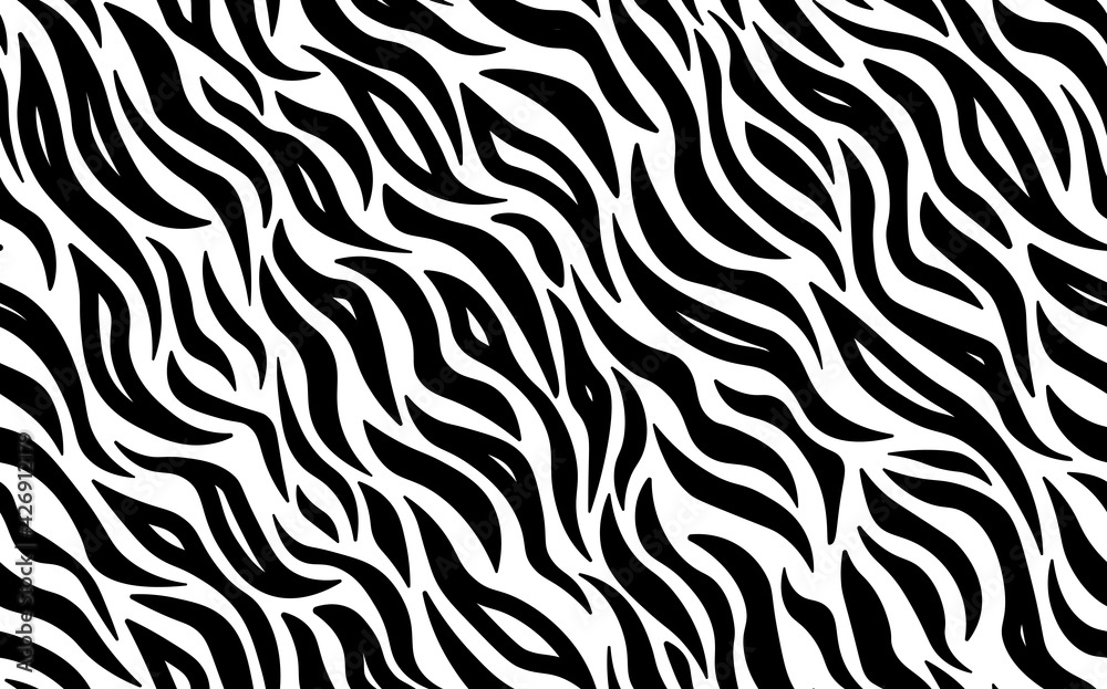 Abstract modern zebra seamless pattern. Animals trendy background. White and black decorative vector stock illustration for print, card, postcard, fabric, textile. Modern ornament of stylized skin Abstract modern zebra seamless pattern. Animals trendy background. White and black decorative vector stock illustration for print, card, postcard, fabric, textile. Modern ornament of stylized skin