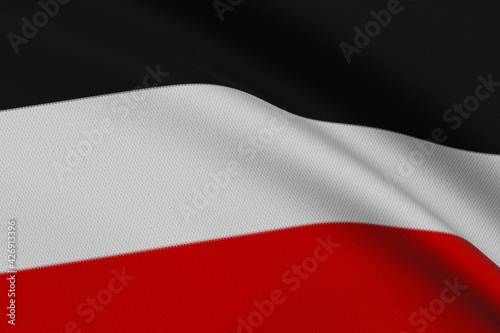 close-up of Prussia flag waving in the wind 