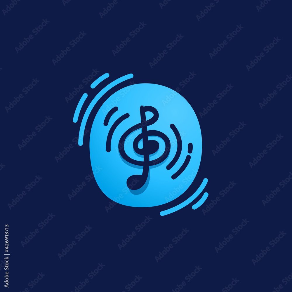 Number zero logo with musical note. Number zero logo with musical note.
