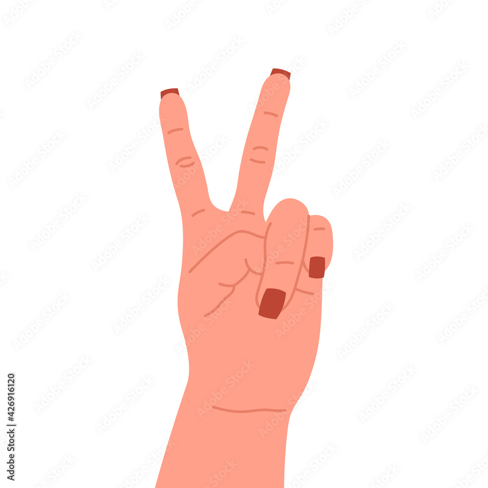 Counting fingers on hand, isolated on white background, vector illustration Counting fingers on hand, isolated on white background, vector illustration