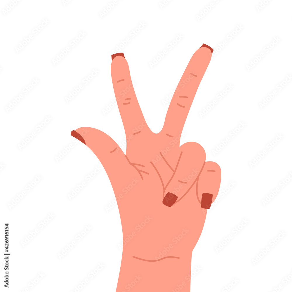 Counting fingers on hand, isolated on white background, vector illustration Counting fingers on hand, isolated on white background, vector illustration