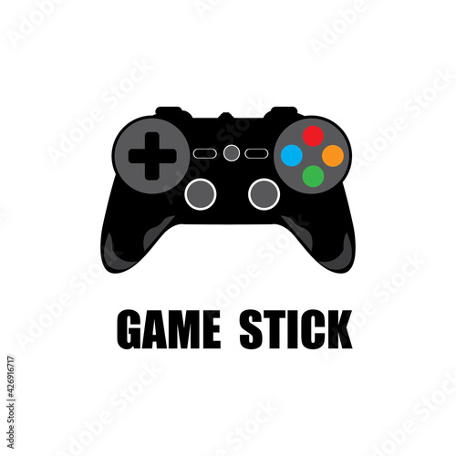 simple and cool free game stick icon vector logo