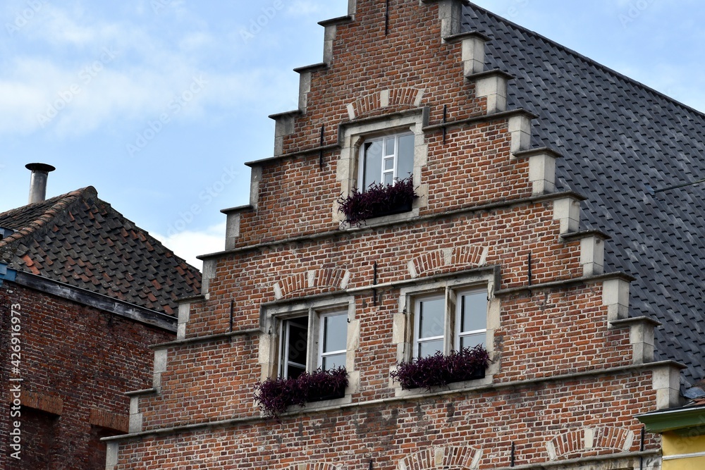 House with stepped gable roof in Ghent House with stepped gable roof in Ghent