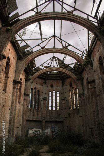 Old ruined brick church in Uruguay
