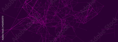 Abstract background with connecting dots and lines. Vector Illustration. Network plexus.